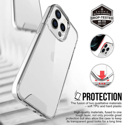 Space Case for Apple iPhone 13 PRO MAX (6.7) Back Cover, [Military Grade Protection] Shock Proof Acrylic Back Slim Hybrid Bumper Cover