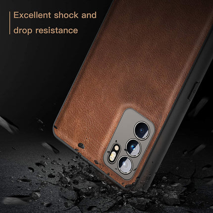 Tux Back Case For Oppo Reno 6 (5G) , Slim Leather Case with Soft Edge Shockproof Back Cover (Brown)