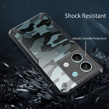 Mobizang Bull Camouflage Back Cover for Redmi Note 13 PRO | [Military Grade Protection] Shock Proof Slim Hybrid Bumper Case (Black)