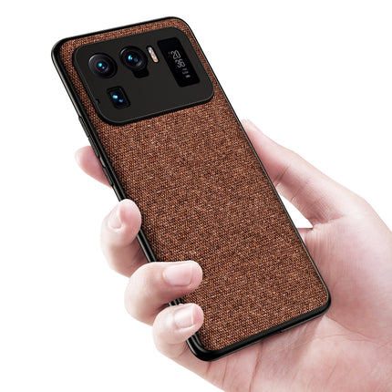 Soft Full Fabric Protective Shockproof Back Case Cover for Xiaomi Mi 11 Ultra (Full Brown)