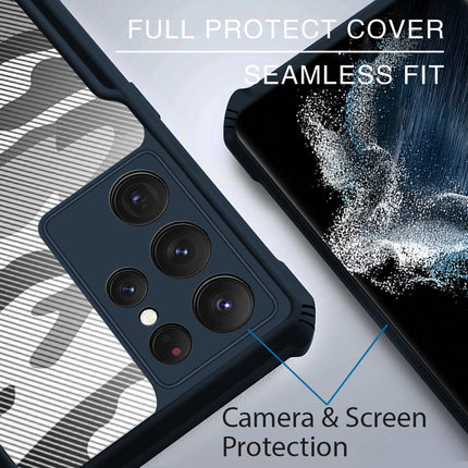 Beetle Camouflage for Samsung Galaxy S22 Ultra Back Case, [Military Grade] Shockproof Slim Hybrid Cover (Blue)