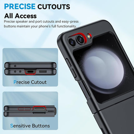 Mobizang Ultra Thin Back Case for Samsung Galaxy Z Flip 5 | Full Body Protection Hard Back Cover , Black