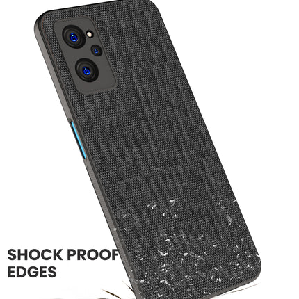 Soft Fabric Hybrid Protective Back Case Cover for Realme 9i (Black)