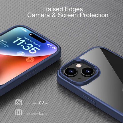 Mobizang Hawkeye Clear Back Cover for Apple iPhone 15 Plus | Camera Lens Protector Shockproof Slim Clear Case Cover (Blue)