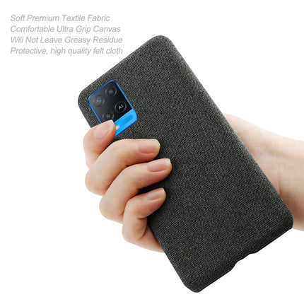 Woven Soft Fabric Case for Oppo A54 (4G) Back Cover, Shock Protection Slim Hard Anti Slip Back Cover (Black)