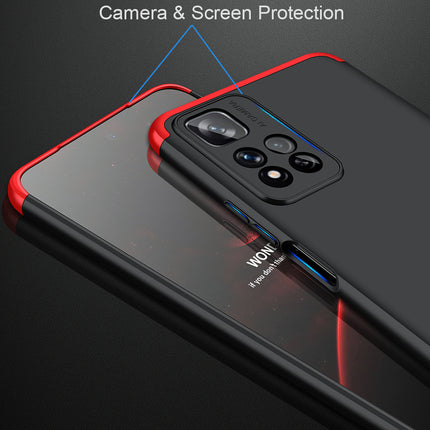 Double Dip Full 360 Protection Back Case Cover for Xiaomi 11i HyperCharge (Red , Black)