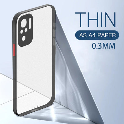 Paper Thin Back Cover For Xiaomi Redmi Note 10 /  Note 10S , Super Slim Matte Translucent Full Protection Back Case (Black)