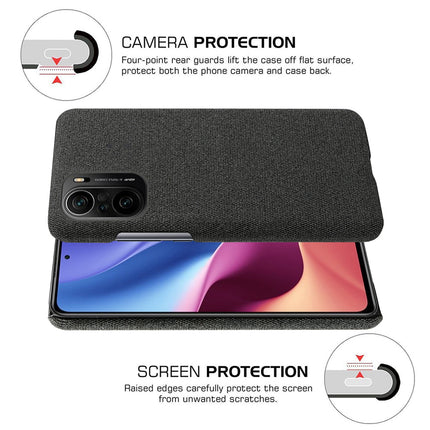 Woven Soft Fabric Case for Xiaomi Mi 11X / 11X Pro Back Cover, Shock Protection Slim Hard Anti Slip Back Cover (Black)