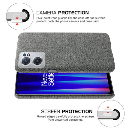 Woven Soft Fabric Case for OnePlus Nord CE 2 (5G) Back Cover, Shock Protection Slim Hard Anti Slip Back Cover (Grey)