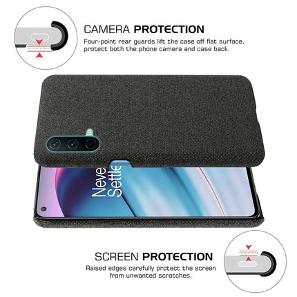 Woven Soft Fabric Case for OnePlus Nord CE (5G) /One Plus Nord CE (5G) Back Cover, Shock Protection Slim Hard Anti Slip Back Cover (Black)