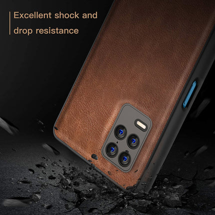 Tux Back Case For Realme 8 (5G) , Slim Leather Case with Soft Edge Shockproof Back Cover (Brown)