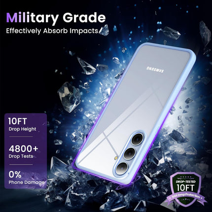 Mobizang Hawkeye Clear Back Cover for Samsung Galaxy S24 | Camera Lens Protector Shockproof Slim Clear Case Cover (Blue Sides)