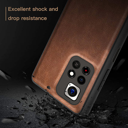 Tux Back Case For Redmi Note 11T (5G) , Slim Leather Case with Soft Edge Shockproof Back Cover (Brown)