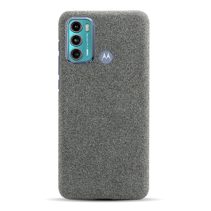 Woven Soft Fabric Case for Motorola Moto G60 Back Cover, Shock Protection Slim Hard Anti Slip Back Cover (Grey)