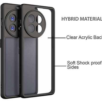 Mobizang Hawkeye Clear Back Cover for OnePlus 11R | Camera Lens Protector Shockproof Slim Clear Case Cover (Black)