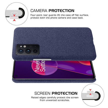 Woven Soft Fabric Case for OnePlus 9RT Back Cover, Shock Protection Slim Hard Anti Slip Back Cover (Blue)