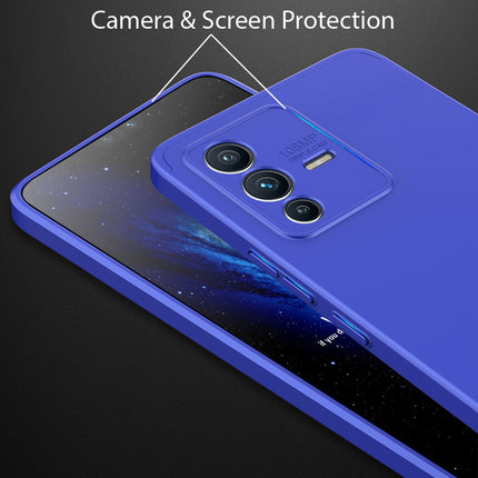 Double Dip Full 360 Protection Back Case Cover for Vivo V23 (5G) (Blue)