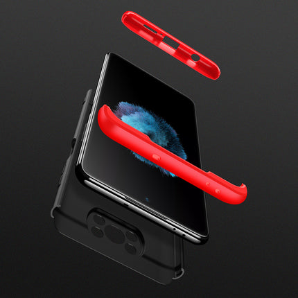 Double Dip Full 360 Protection Back Case Cover for Poco X3 Pro (Red,Black)