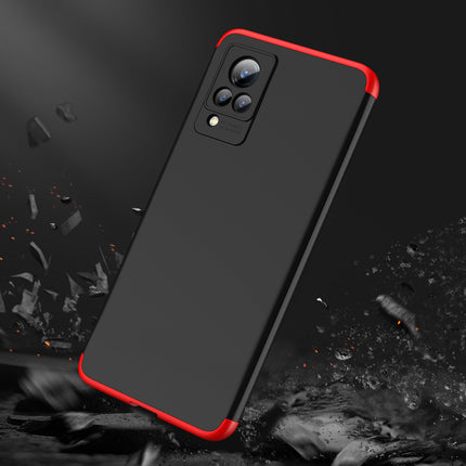 Double Dip Full 360 Protection Back Case Cover for Vivo V21 (Red,Black)