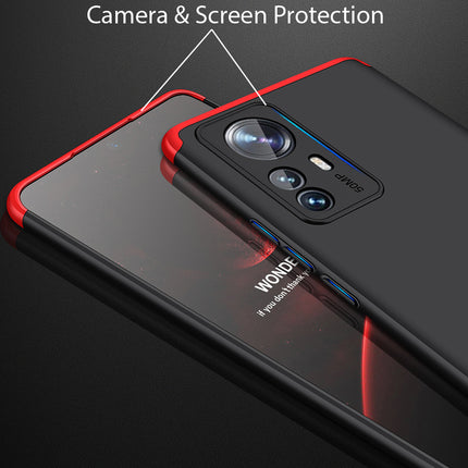 Double Dip Full 360 Protection Back Case Cover for Xiaomi 12 Pro (5G) (Red , Black)