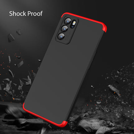 Double Dip Full 360 Protection Back Case Cover for Oppo Reno 6 Pro (5G) (Red,Black)