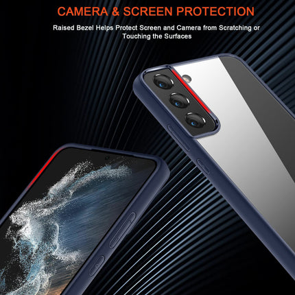 Hawkeye Clear Back Cover for Samsung Galaxy S22 Plus , Camera Lens Protector Shockproof Slim Clear Case Cover (Blue)