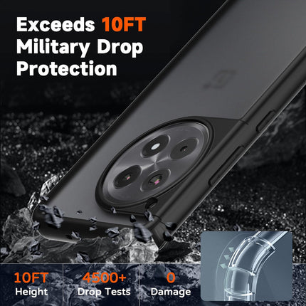 Mobizang Shield Frosted Acrylic Back Shock Proof Case Cover for OnePlus 12 (Black)