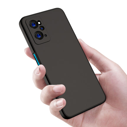 Matte Lens Protective Shockproof Flexible Back Cover for Realme 9i, Slim Silicone with Soft Lining Shockproof Flexible Full Body Bumper Case (Black)