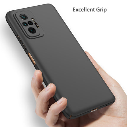 Silk Smooth Finish [Full Coverage] All Sides Protection Slim Back Cover For Xiaomi Redmi Note 10 Pro /  Note 10 Pro Max (Black)