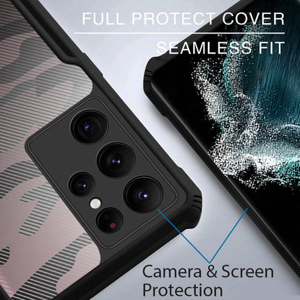 Beetle Camouflage for Samsung Galaxy S22 Ultra Back Case, [Military Grade] Shockproof Slim Hybrid Cover (Black)