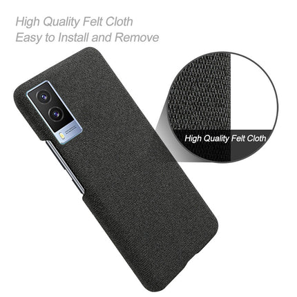 Woven Soft Fabric Case for Vivo V21E (5G) Back Cover, Shock Protection Slim Hard Anti Slip Back Cover (Black)