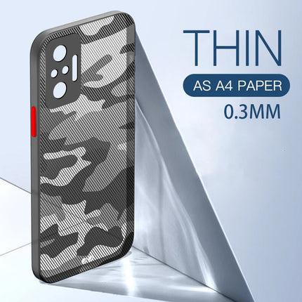 Camouflage Paper Thin Back Cover For Xiaomi Redmi Note 10 Pro /  Note 10 Pro Max , Super Slim Matte Translucent Full Protection Back Case (Black)