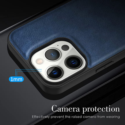 Tux Back Case for Apple iPhone 13 Pro , Slim Leather Case with Soft Edge Shockproof Back Cover (Black,Blue)