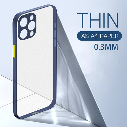 Paper Thin Back Cover For Apple iPhone 12 Pro Max (6.7) , Super Slim Matte Translucent Full Protection Back Case (Blue)