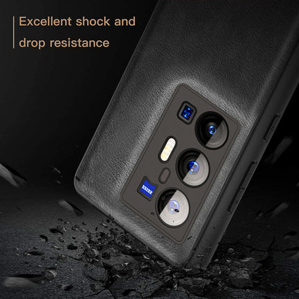 Tux Back Case For Vivo X70 Pro Plus , Slim Leather Case with Soft Edge Shockproof Back Cover (Black)
