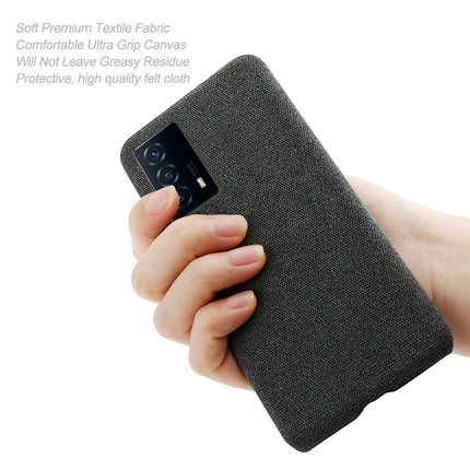 Woven Soft Fabric Case for Vivo IQOO Z5 (5G) Back Cover, Shock Protection Slim Hard Anti Slip Back Cover (Black)