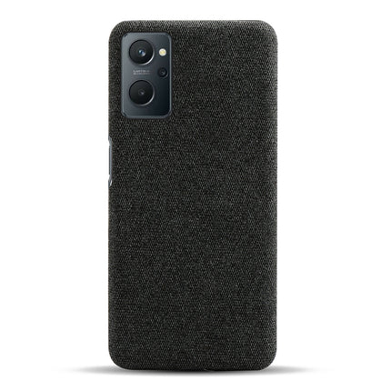 Woven Soft Fabric Case for Realme 9i Back Cover, Shock Protection Slim Hard Anti Slip Back Cover (Black)