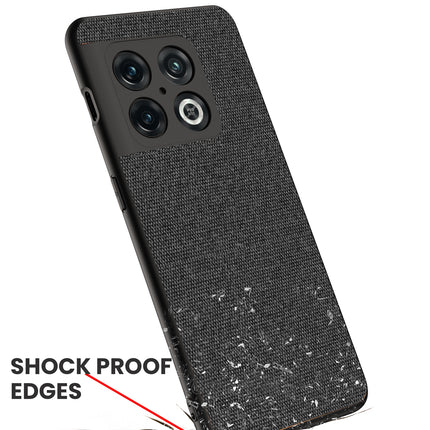 Soft Full Fabric Protective Back Case Cover for OnePlus 10 Pro (Black)