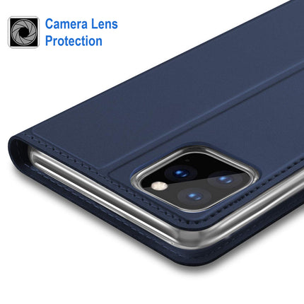 Noble Slim Magnetic & Card Holder Stand Leather Flip Case Cover for Apple iPhone 13 Pro (6.1) (Blue)