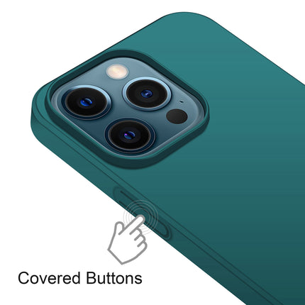 Silk Smooth Finish [Full Coverage] All Sides Protection Slim Back Case Cover for Apple iPhone 13 PRO MAX (6.7 inch) (Green)