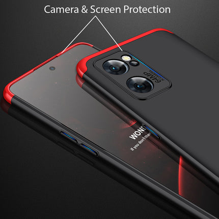 Double Dip Full 360 Protection Back Case Cover for Oppo Reno 7 (5G) (Red , Black)