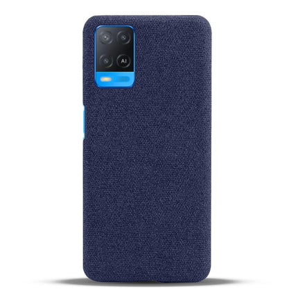 Woven Soft Fabric Case for Oppo A54 (4G) Back Cover, Shock Protection Slim Hard Anti Slip Back Cover (Blue)