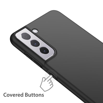 Silk Smooth Finish [Full Coverage] All Sides Protection Slim Back Cover For Samsung Galaxy S21 FE (Black)