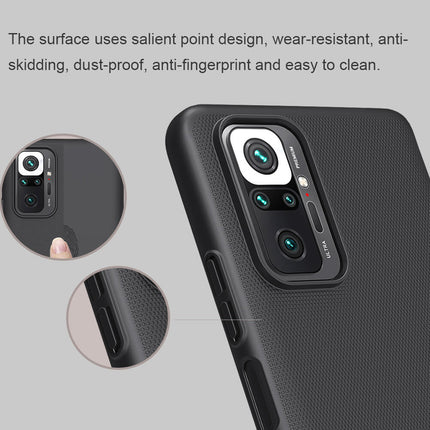 Nillkin Frosted Shield Hard Back Case Cover for Xiaomi Redmi Note 10 Pro / Note 10 Pro Max (Black)