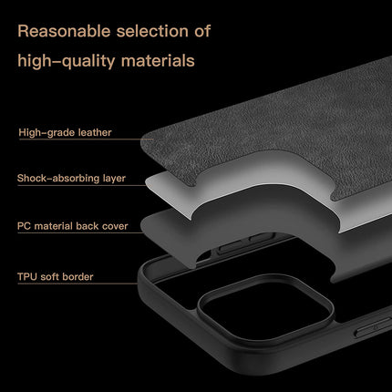 Tux Back Case for Apple iPhone 13 Pro , Slim Leather Case with Soft Edge Shockproof Back Cover (Black)