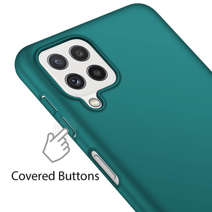 Silk Smooth Finish [Full Coverage] All Sides Protection Slim Back Case Cover for Samsung Galaxy A22 (4G) (Green)