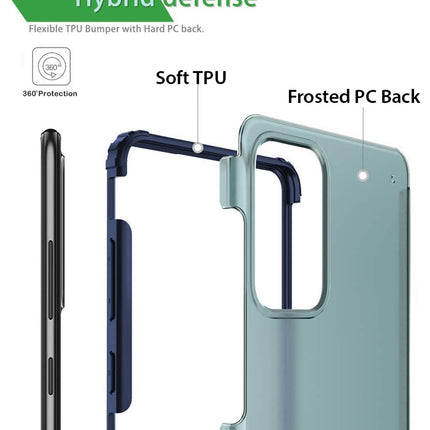 Shield Frosted Acrylic Back Shock Proof Case Cover for Samsung Galaxy A53 (Blue)