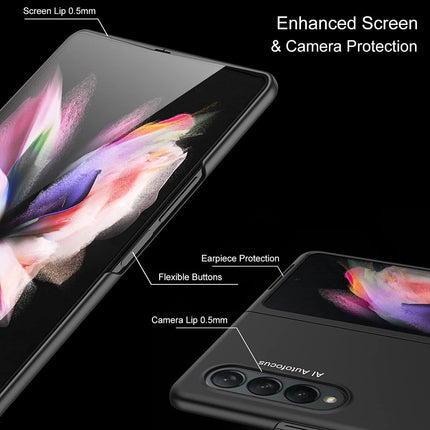 Ultra Thin Back Case for Samsung Galaxy Z Fold3 , Full Body Protection Hard Back Cover , Black
