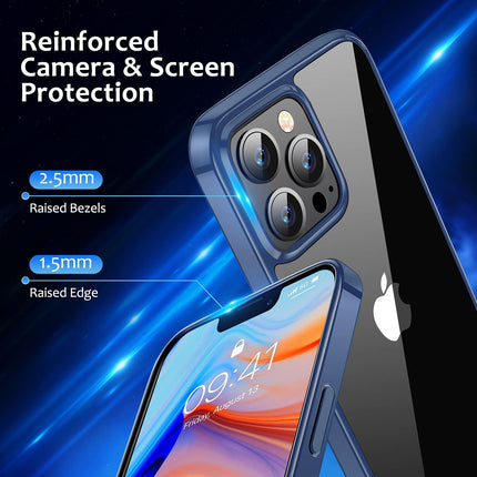 Hawkeye Clear Back Cover for Apple iPhone 13 PRO (6.1 inch) , Camera Lens Protector Shockproof Slim Clear Case Cover (Blue)