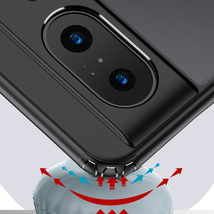 Mobizang Shield Frosted Acrylic Back Shock Proof Case Cover for Google Pixel 8 (Black)